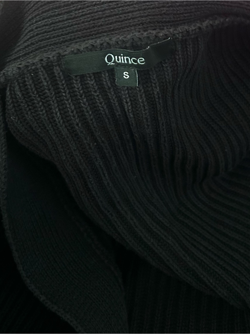 Quince 100% Organic Cotton Oversized Ribbed Cardigan Charcoal/Black S - Picture 4 of 8